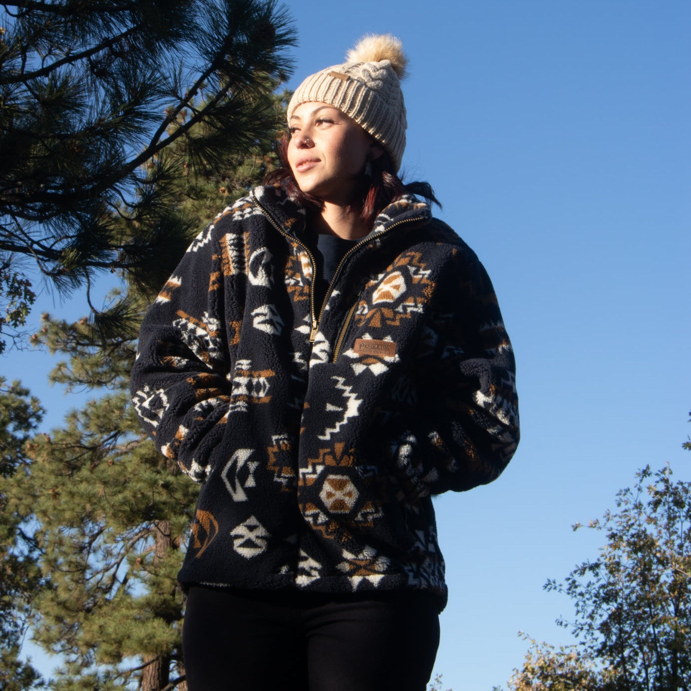 Pendleton Whidbey Fleece Zip Front; Highland Ridge Midnight