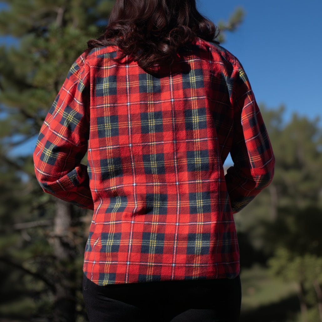 Woodman Red Black and Green Plaid Flannel