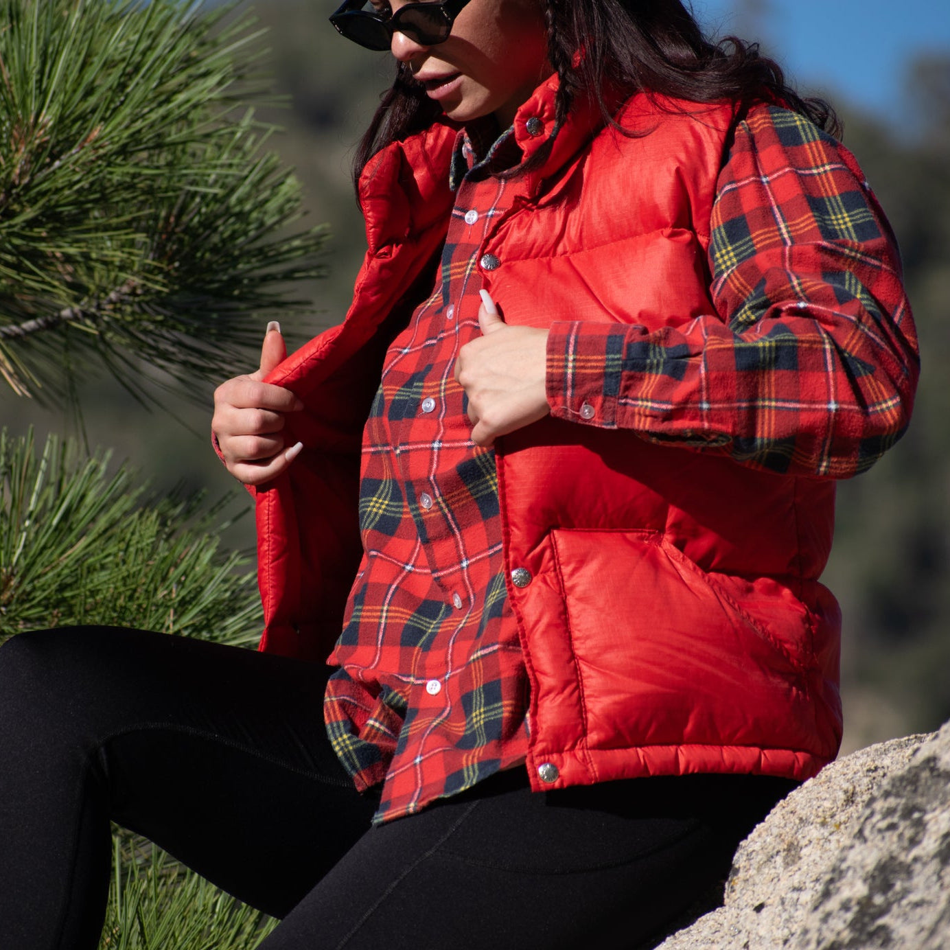 Men's The North Face Red Nylon Button-Up Vest (Size Small)