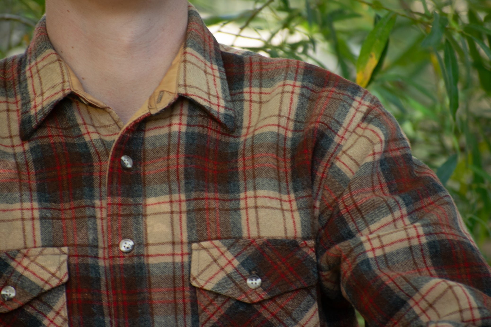 Rich’s Wool Blend Plaid Flannel Shirt Jacket Size Large Quilted Lined Vintage Style