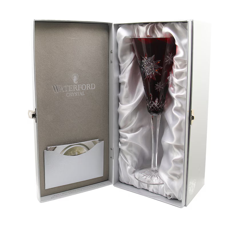 Waterford Crystal - Snowflake Wishes '2011 Joy' Ruby Red Champagne Flute