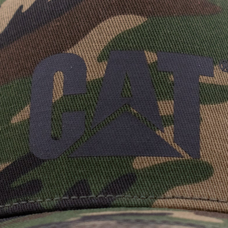 Trucker Cap with Cat Logo Color: Woodland Camo
