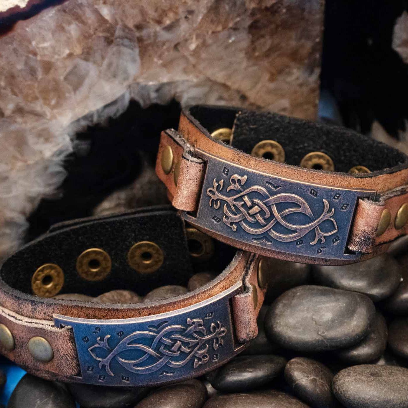 Celtic Knot Viking Leather Bracelet