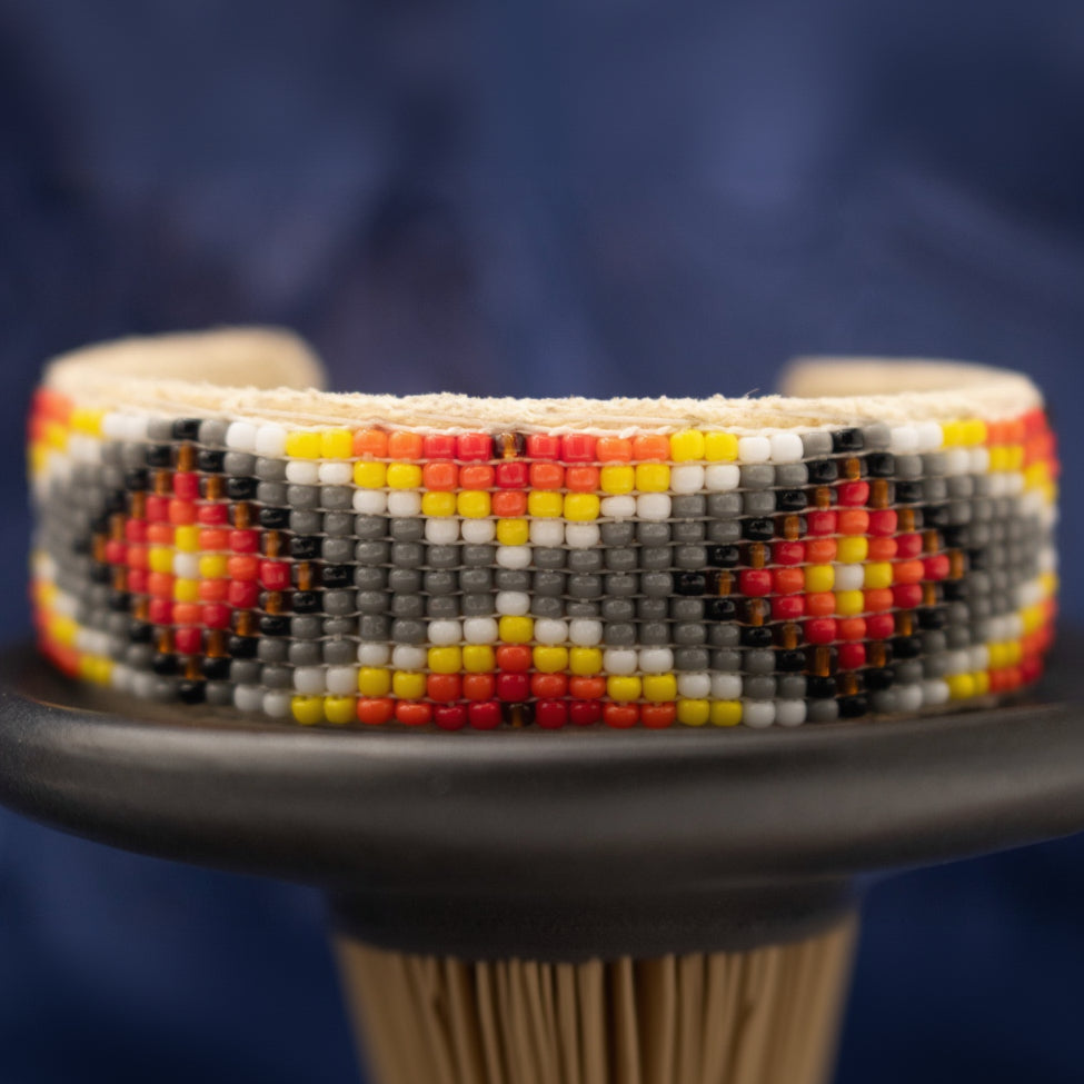 Navajo Hand Beaded Cuff Bracelet by Jackie Cleveland