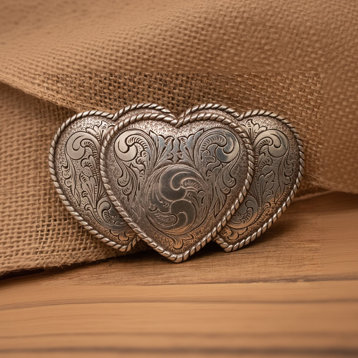 Triple Heart Belt Buckle Silver Belt Buckle