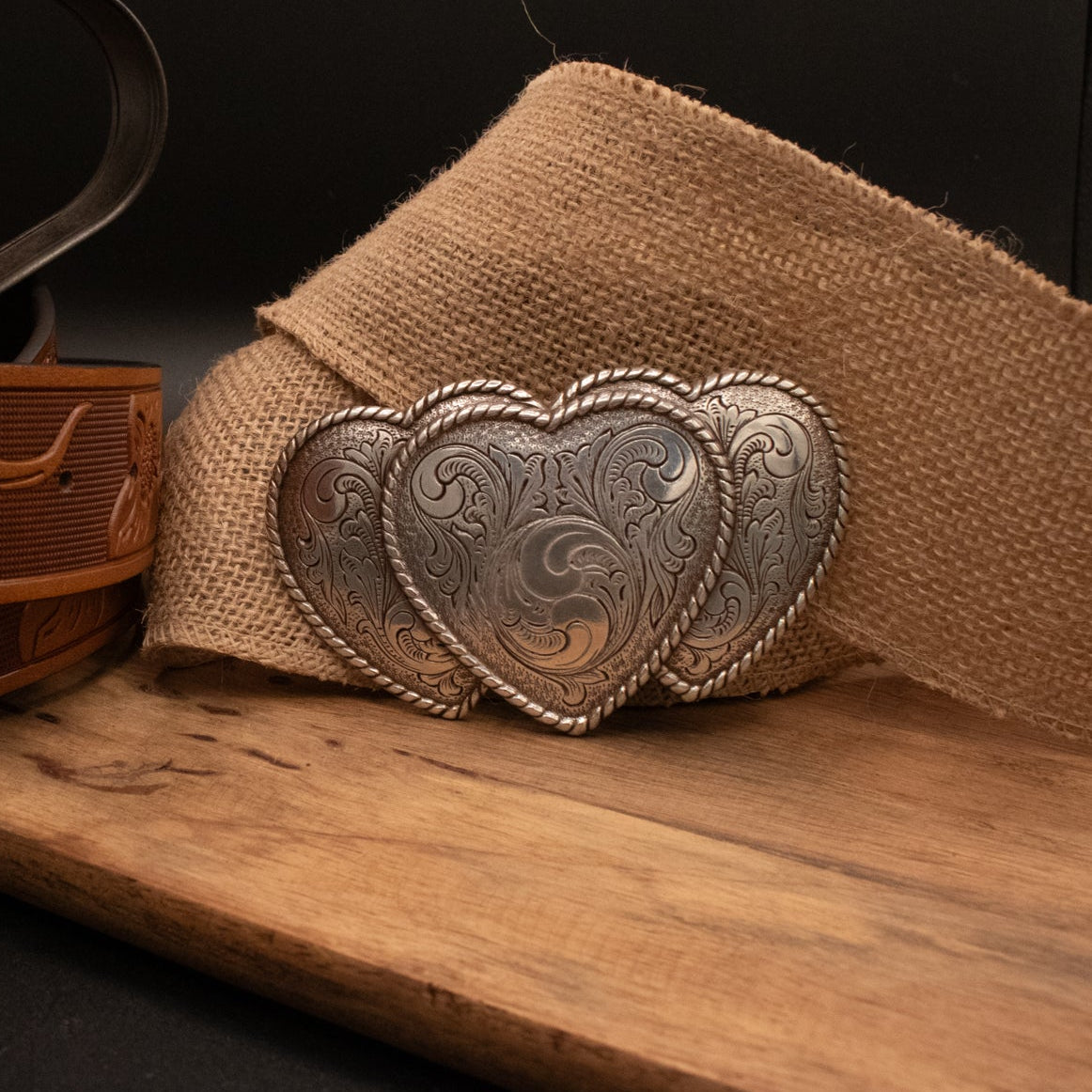 Triple Heart Belt Buckle Silver Belt Buckle