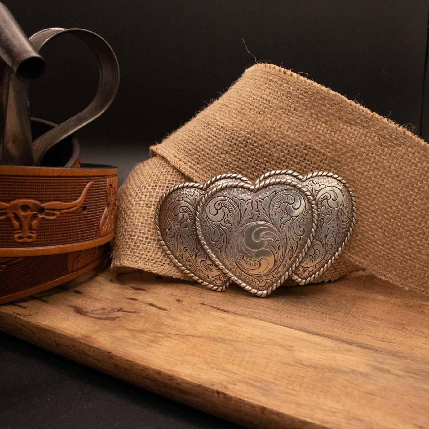 Triple Heart Belt Buckle Silver Belt Buckle