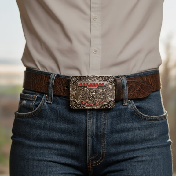 Montana Silversmiths Limited Edition 2019 Pendleton Whiskey Belt Buckle "Let'er Buck"