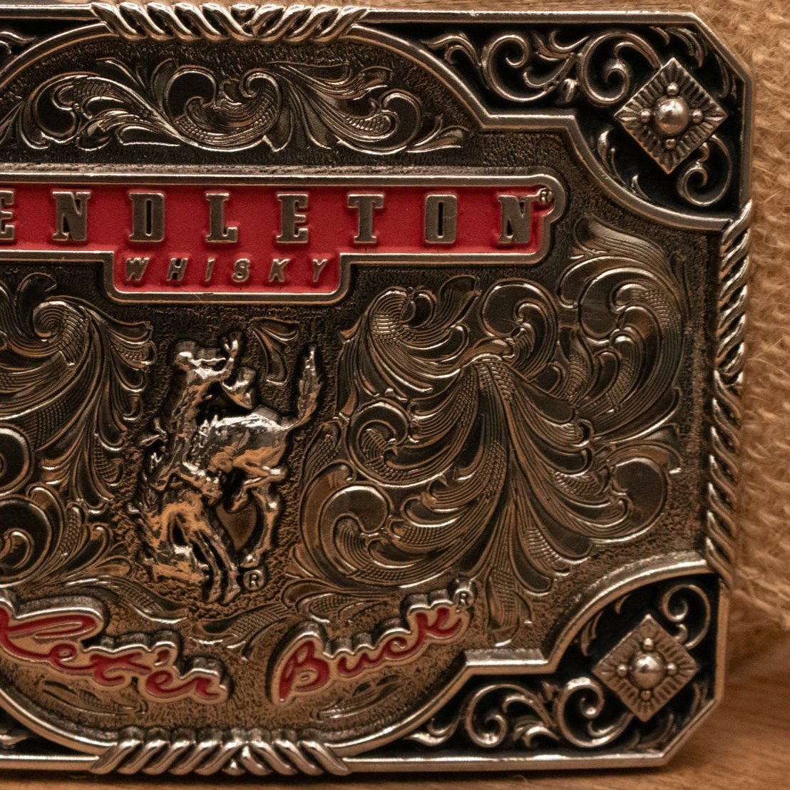 Montana Silversmiths Limited Edition 2019 Pendleton Whiskey Belt Buckle "Let'er Buck"