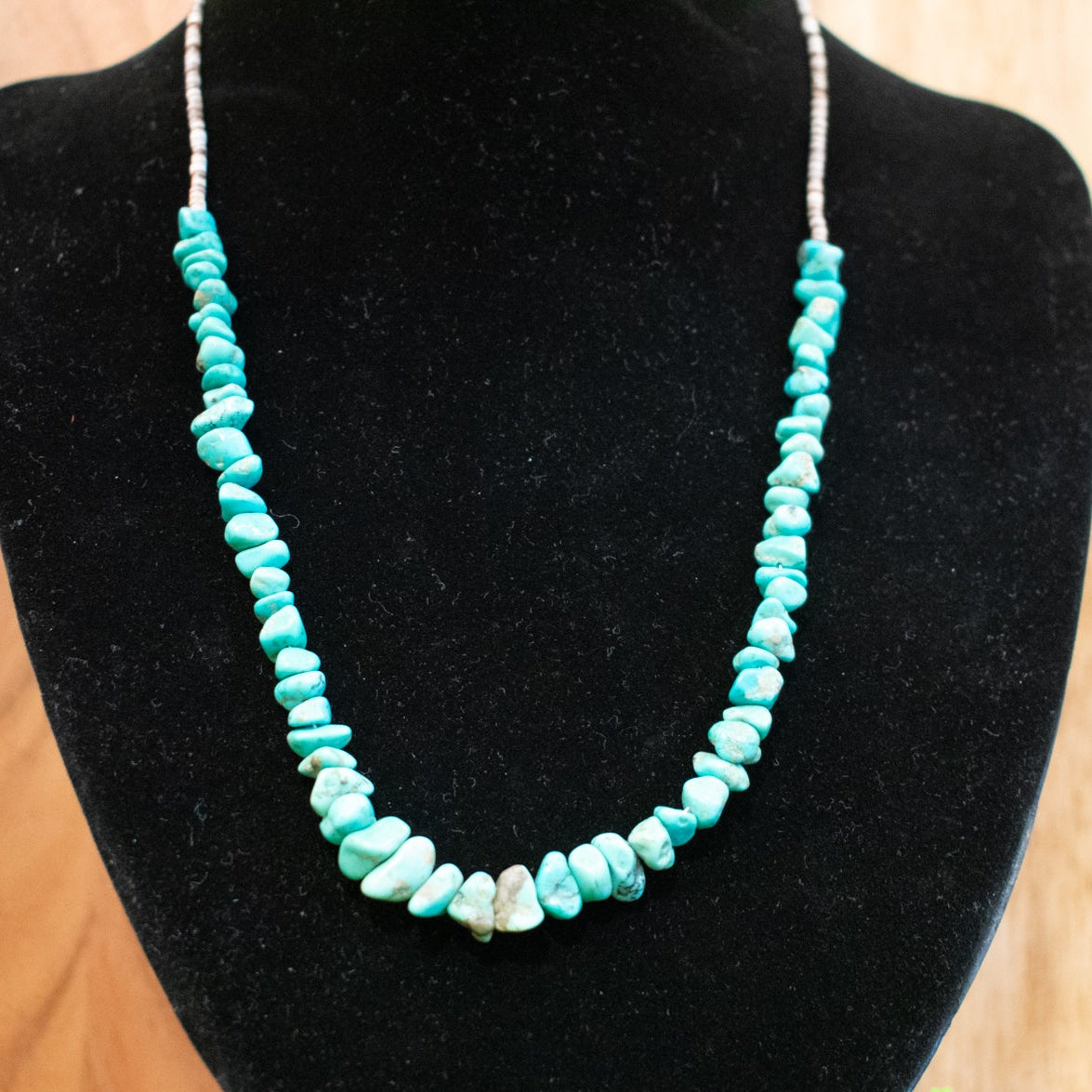 Navajo Indian Battle Mountain Turquoise Stone Nugget Necklace