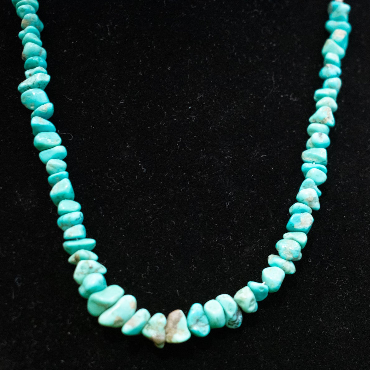 Navajo Indian Battle Mountain Turquoise Stone Nugget Necklace