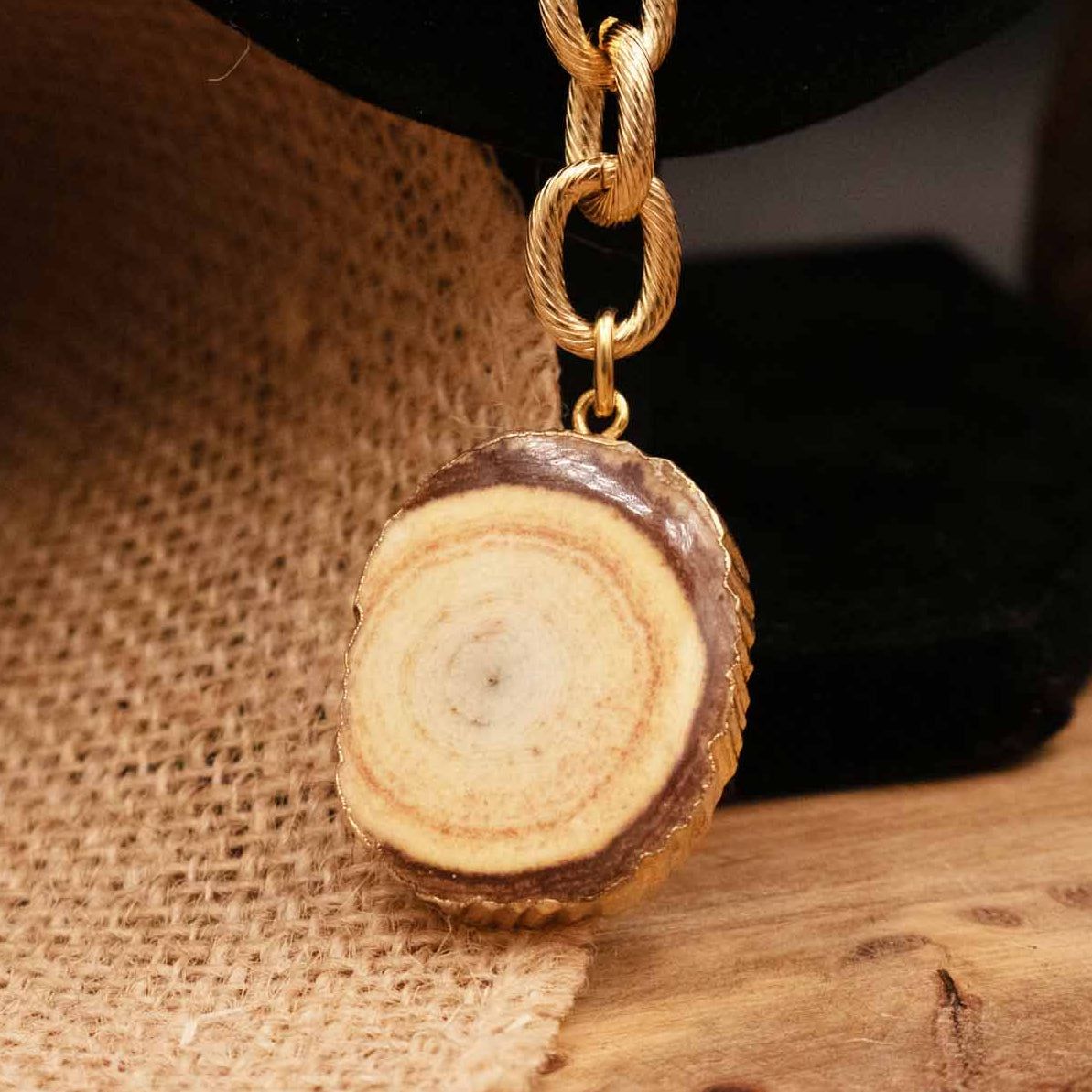 Soft Surrounding Cressa Light Brown Agate & Gold Double Pendant Necklace