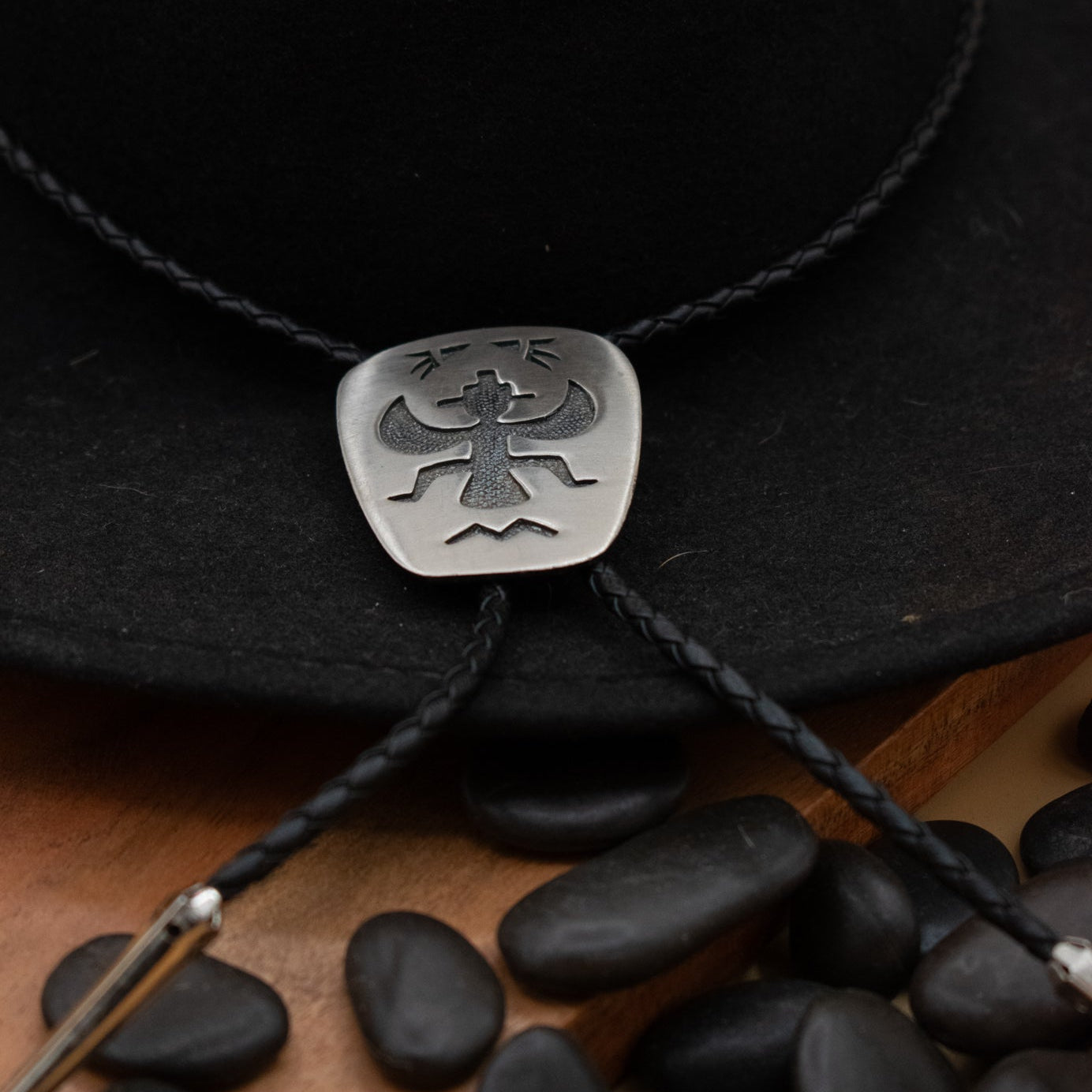 Vintage Metal Native American Zuni Dancer Bolo Tie