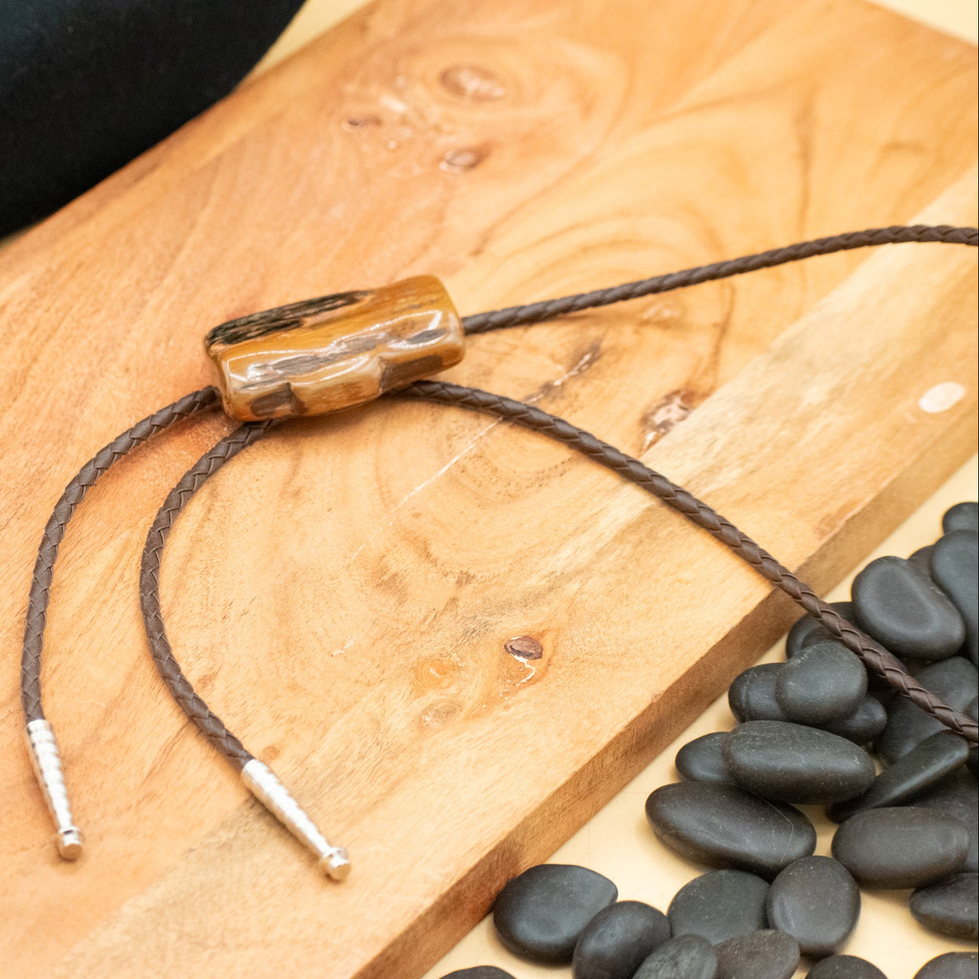 Native American Petrified Wood Bolo Tie