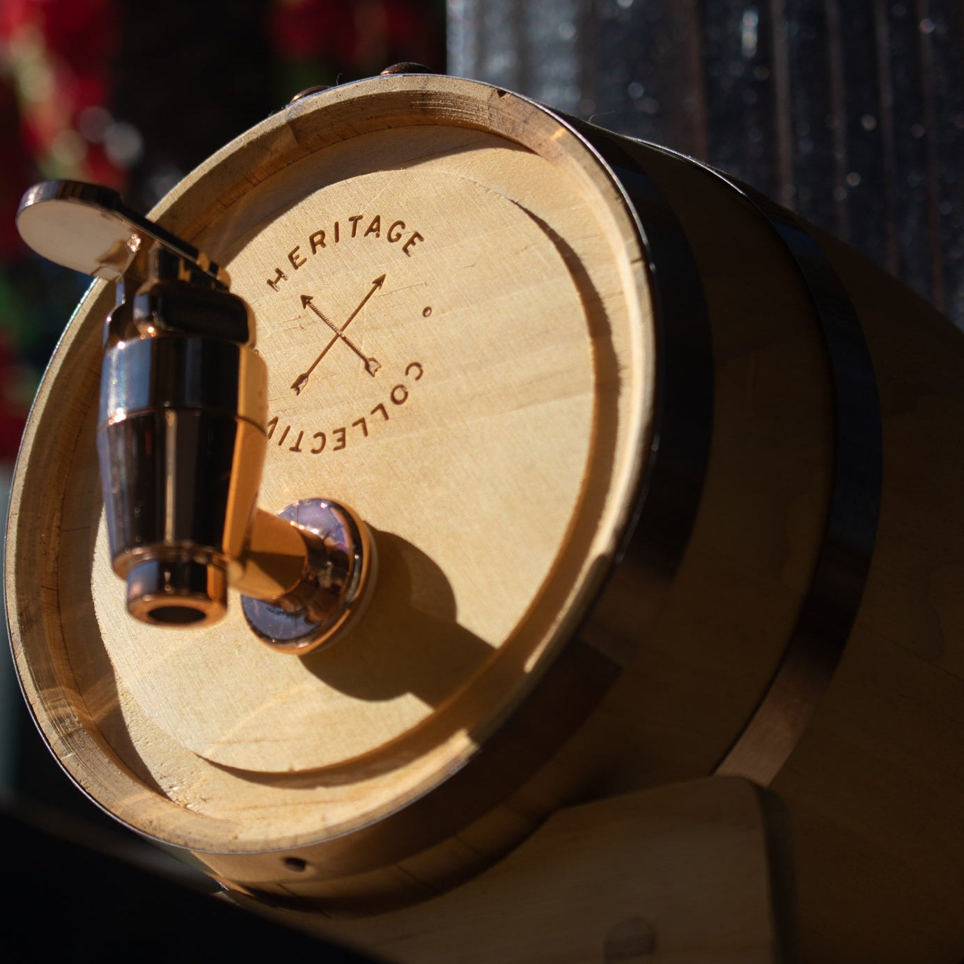Hammer & Axe Wood Whiskey Barrel