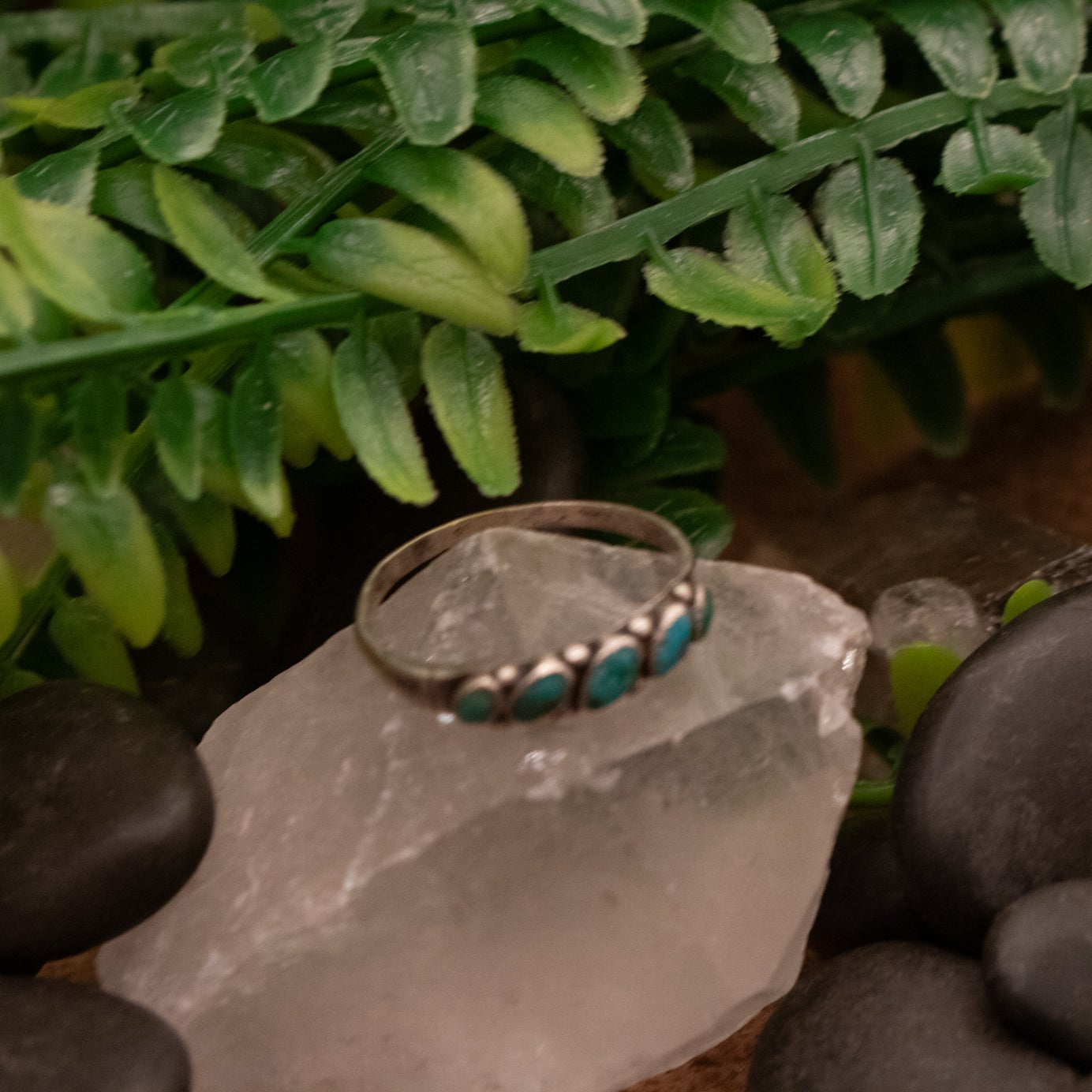 Vintage Navajo Turquoise Gemstone Ring Size 9