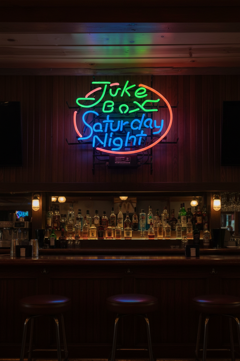 Vintage "Juke Box Saturday Night" Neon Bar Sign