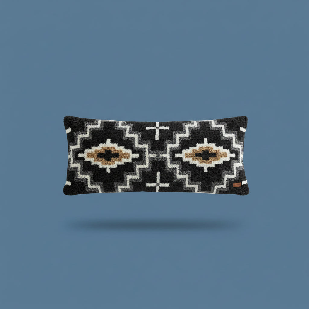 Pendleton Oversized Sherpa Bolster Pillow Otero Black