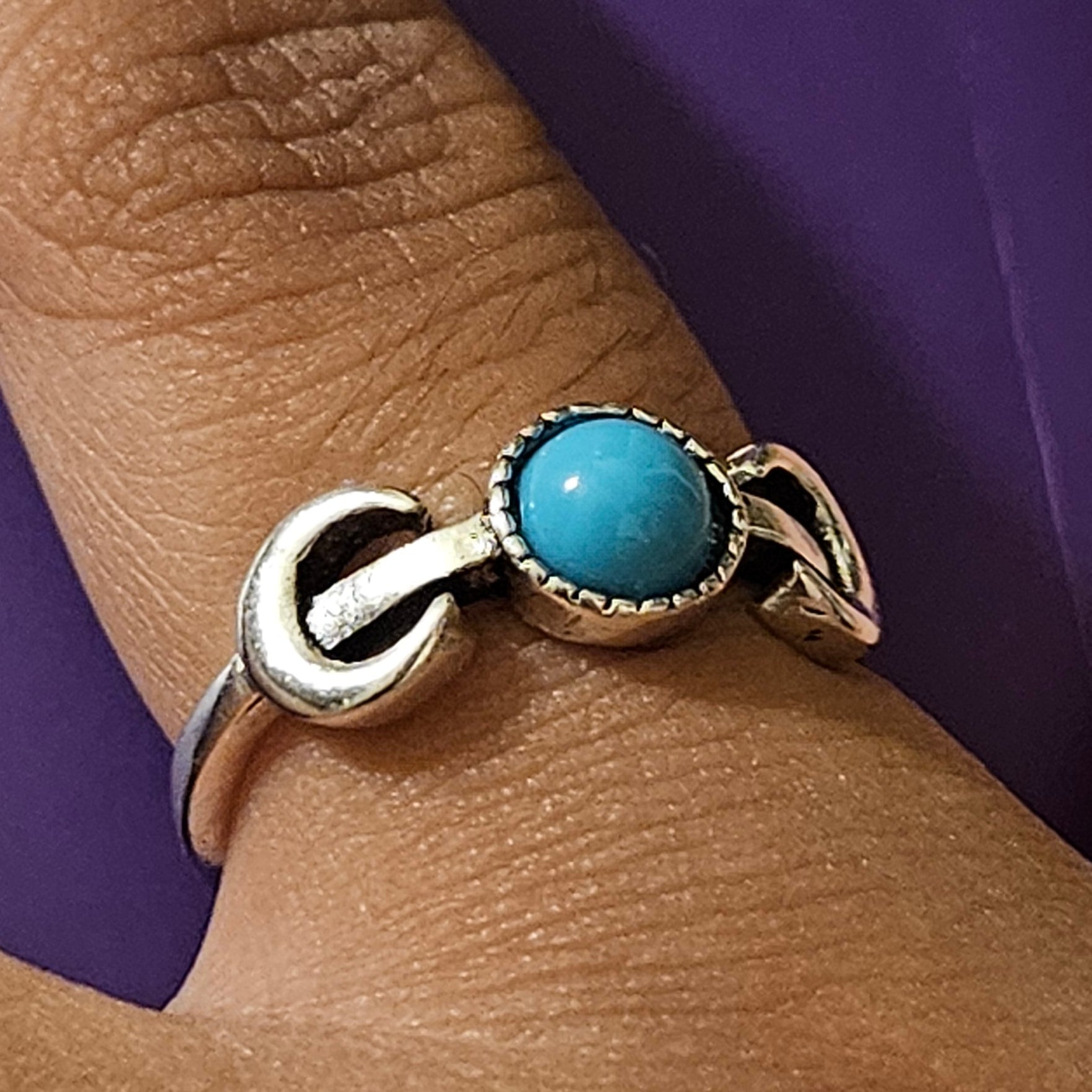 Western Faux Turquoise Ring Size 7.5