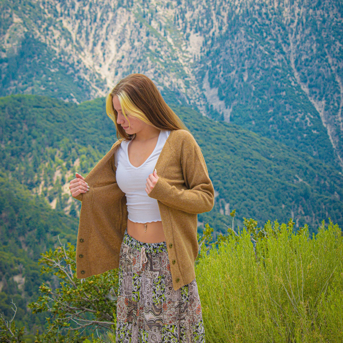 Chloe Wool Knit Mulot Cardigan Made in Italy