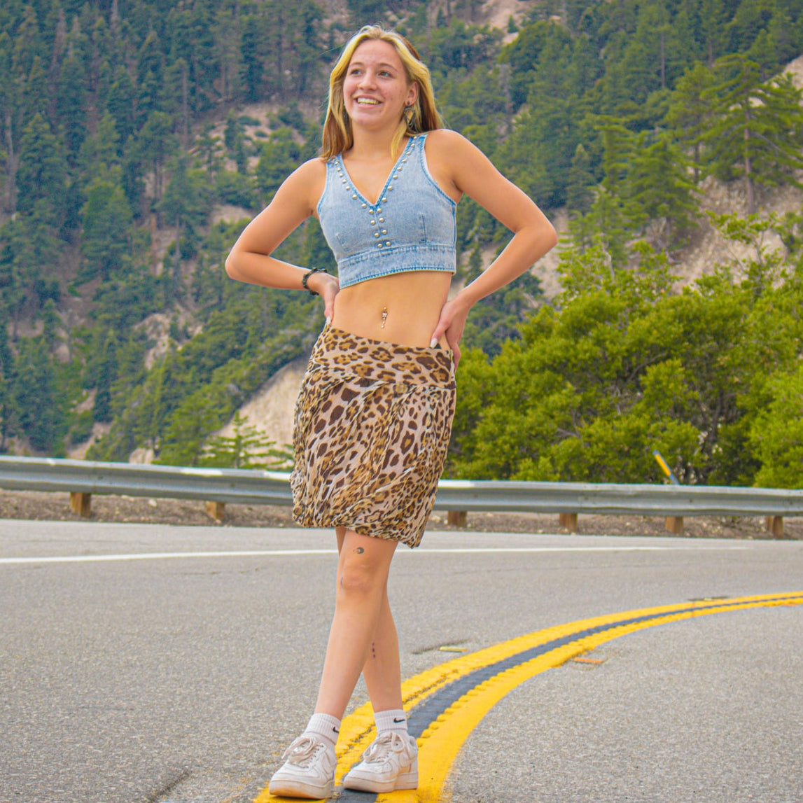Sinequanone Paris France Leopard Print Short Skirt