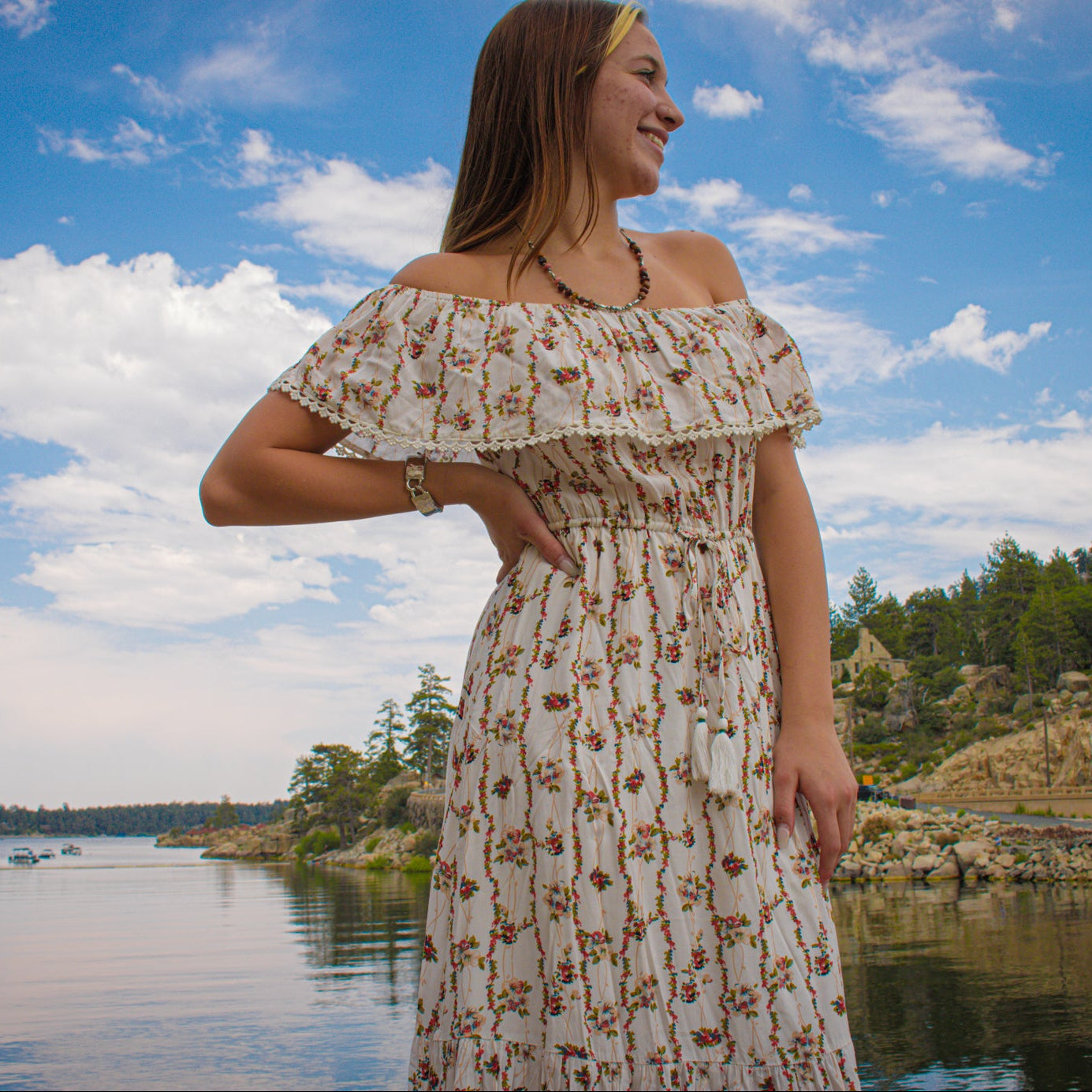 Nectar x Clothing Off the Shoulder Floral Maxi Dress