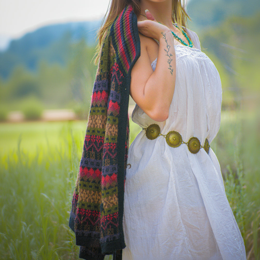 Natur Alpaca Made in Peru Multi - colored Button - Up Cardigan