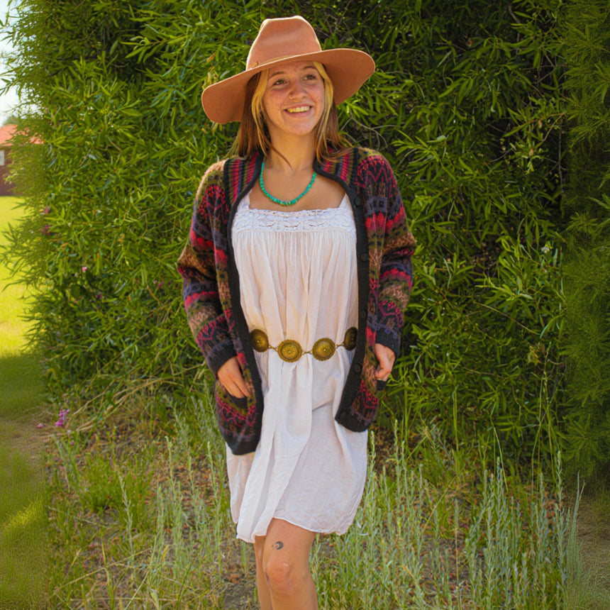 Natur Alpaca Made in Peru Multi - colored Button - Up Cardigan