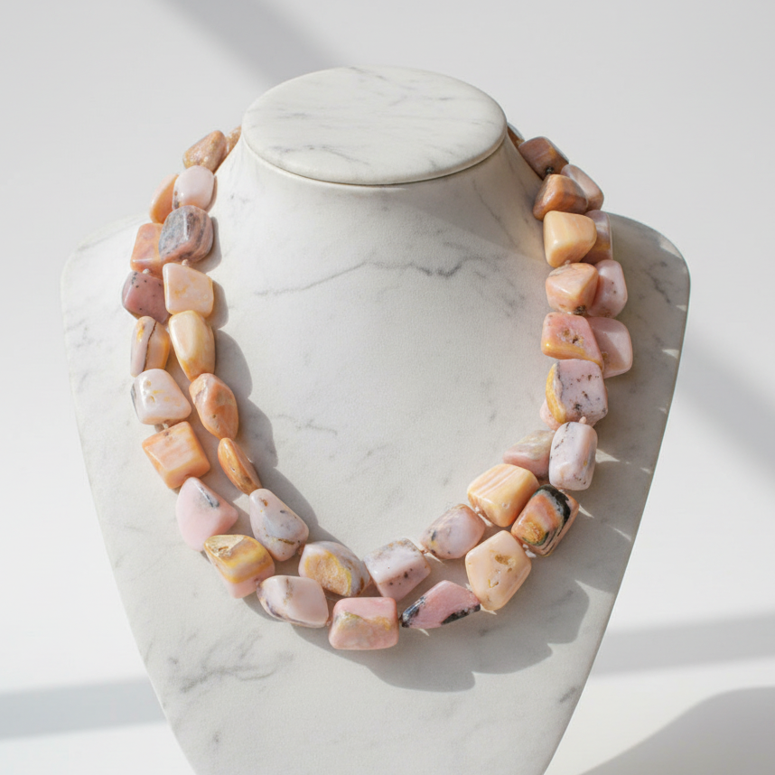 Chunky Rhodonite Gemstone Necklace